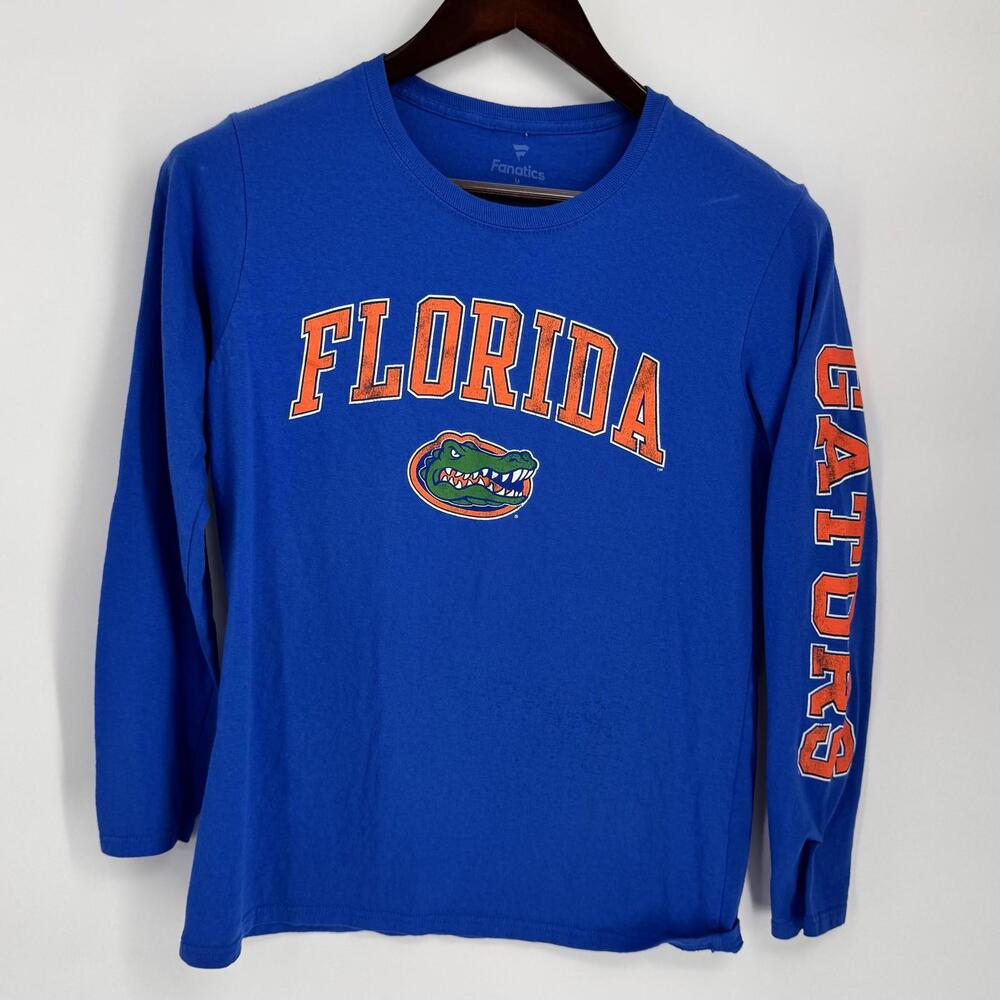Florida Gators Shirt Womens Medium Blue NCAA Football Fanatics Long Sleeve